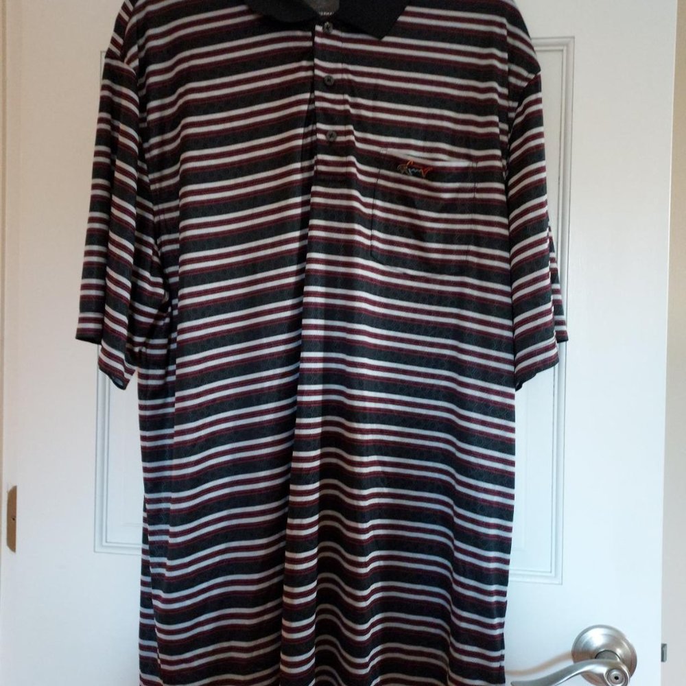 VINTAGE GREG NORMAN STRIPPED POLO FOR TASSO ELLA XXL